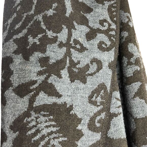 GILI XS Black Wool Jacquard Sweater Vest Cardigan Cascading Front Oversized - Picture 4 of 9